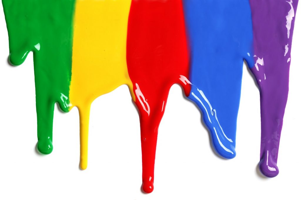 Colorful inks dripping