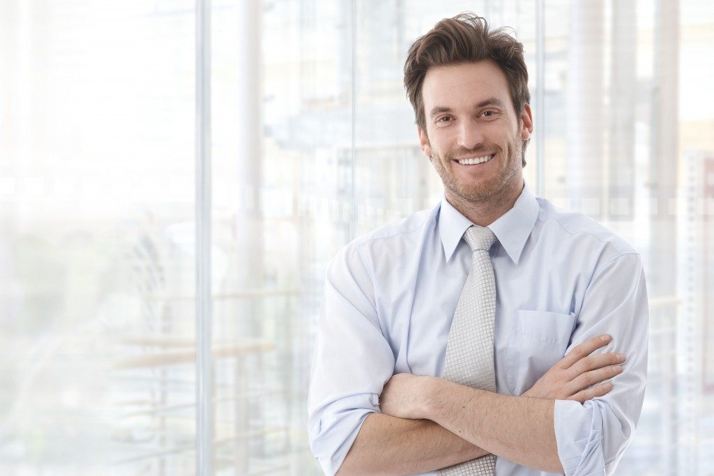 Businessman smiling