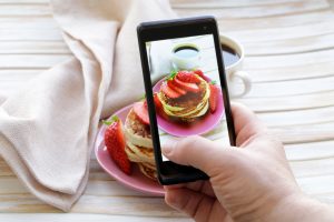 taking photo of a food